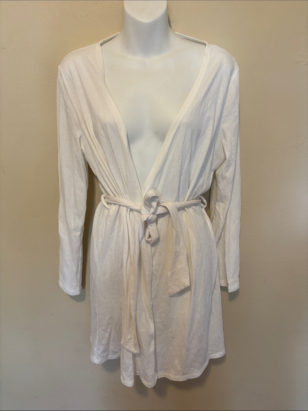 Victoria's Secret White Tie-Waist Long Sleeve Robe